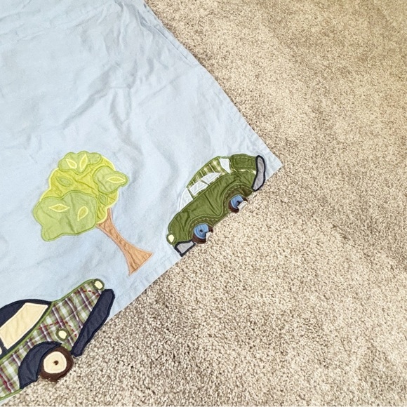 POTTERY BARN KIDS Set Of 2 Blue Car Appliqué Curtain Valance Lined 44” X 18” - Picture 5 of 8